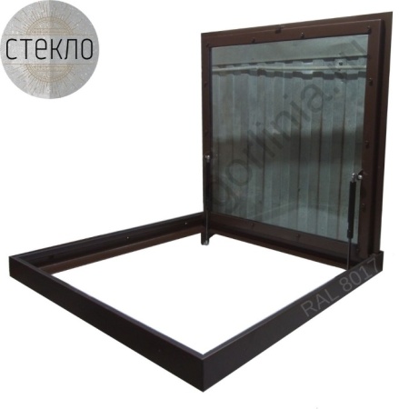 Люк в подвал со стеклом стеклогор 900х900*75 
